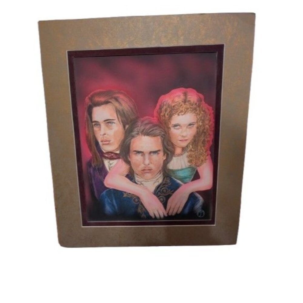 Interview with the Vampire Fan Art Print 1990s Matted No Frame 15.5x18.25 in